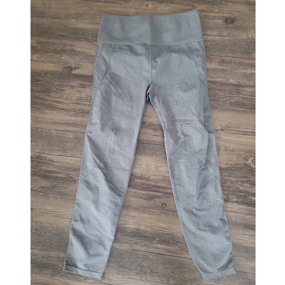 Fabletics Womens Gray‎ Seamless High Waisted Leggings Pointelle CS1827376 Small
